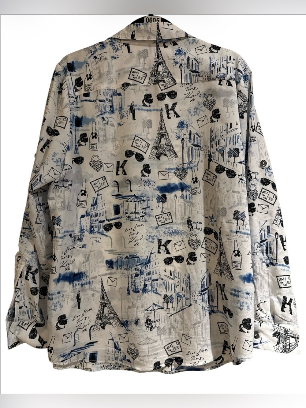 Karl Lagerfeld Paris long-sleeve button-down blouse - Picture 5 of 5